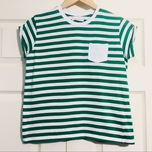 Bench Striped Crew Neck Short Sleeve Pocket Tee Shirt Top